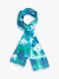chesca Tie Dye Print Scarf, Blue/Green