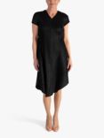 chesca Plisse Balloon Dress, Black