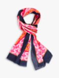 chesca Mosaic and Animal Print Scarf, Hot Pink