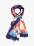 chesca Abstract Ikat Print Scarf, Navy/Multi