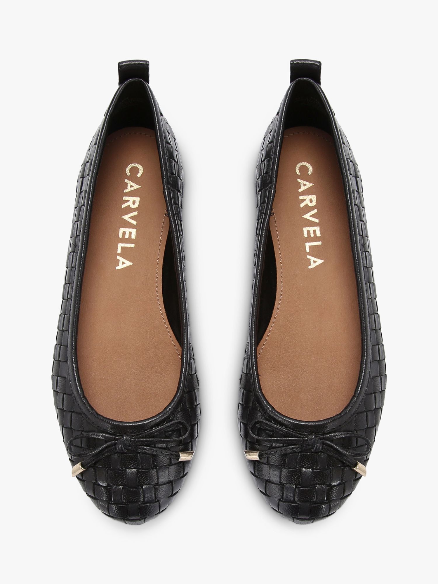 Carvela Evie Leather Ballet Shoes, Black, 3