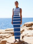 Ro&Zo Stripe Sleeveless Knitted Maxi Dress, Blue/White