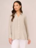 Adrianna Papell Geometric Textured Shirt, Ivory/Tan