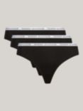 Tommy Hilfiger Logo Waist Thong, Pack of 3, Black