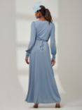 Jolie Moi Guilia Long Sleeve Maxi Dress, Steel Blue