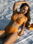 Chelsea Peers Jacquard Shell Reversible Triangle Bikini Top, Orange