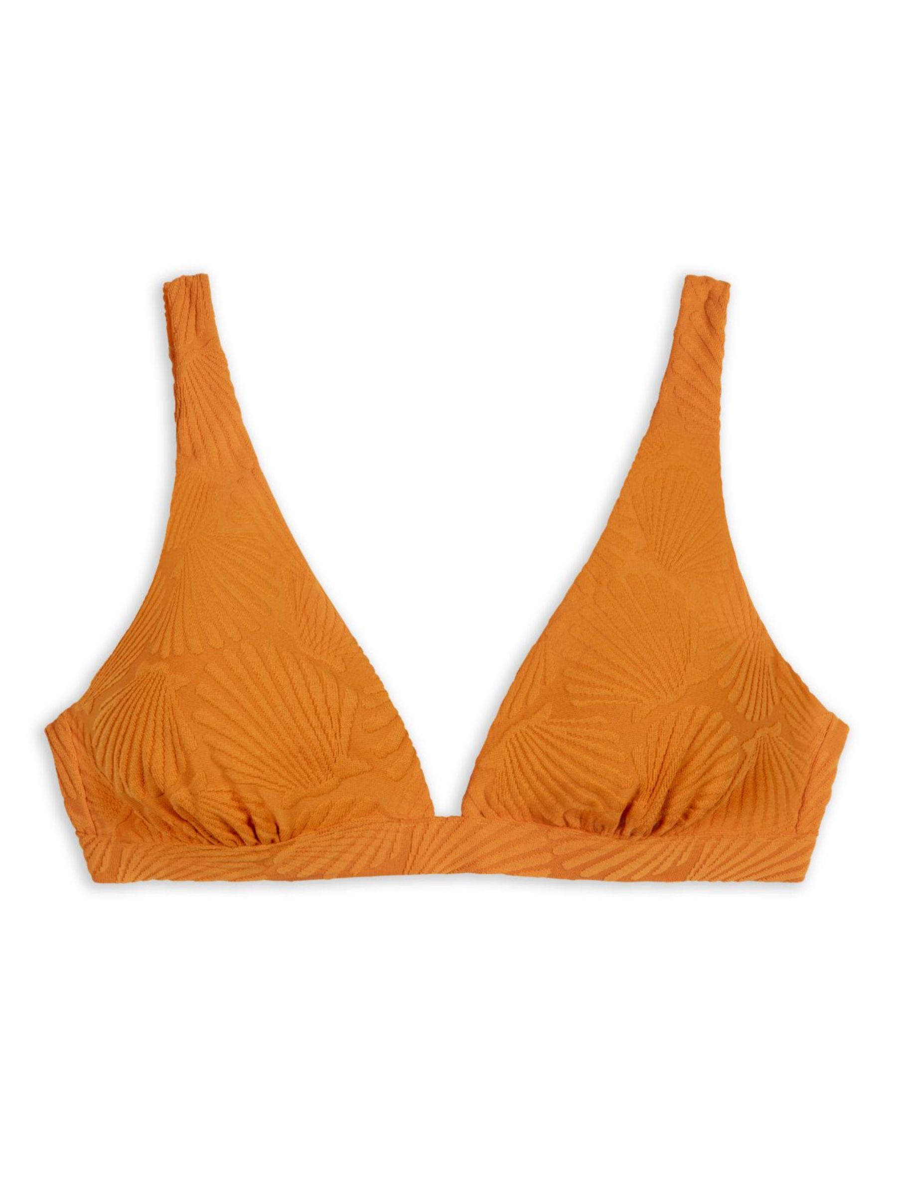 Chelsea Peers Jacquard Shell Reversible Triangle Bikini Top, Orange, 6