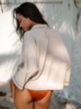 Chelsea Peers Linen Blend Cropped Shirt, Beige