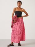 HUSH Tia Striped Tie Dye Maxi Skirt, Pink