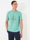 Crew Clothing Sailing Boat Graphic T-Shirt, Turquoise Green