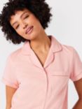 Chelsea Peers Organic Cotton Shirt Short Pyjama Set, Pink