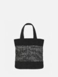 Jigsaw Crochet Tote Bag, Black