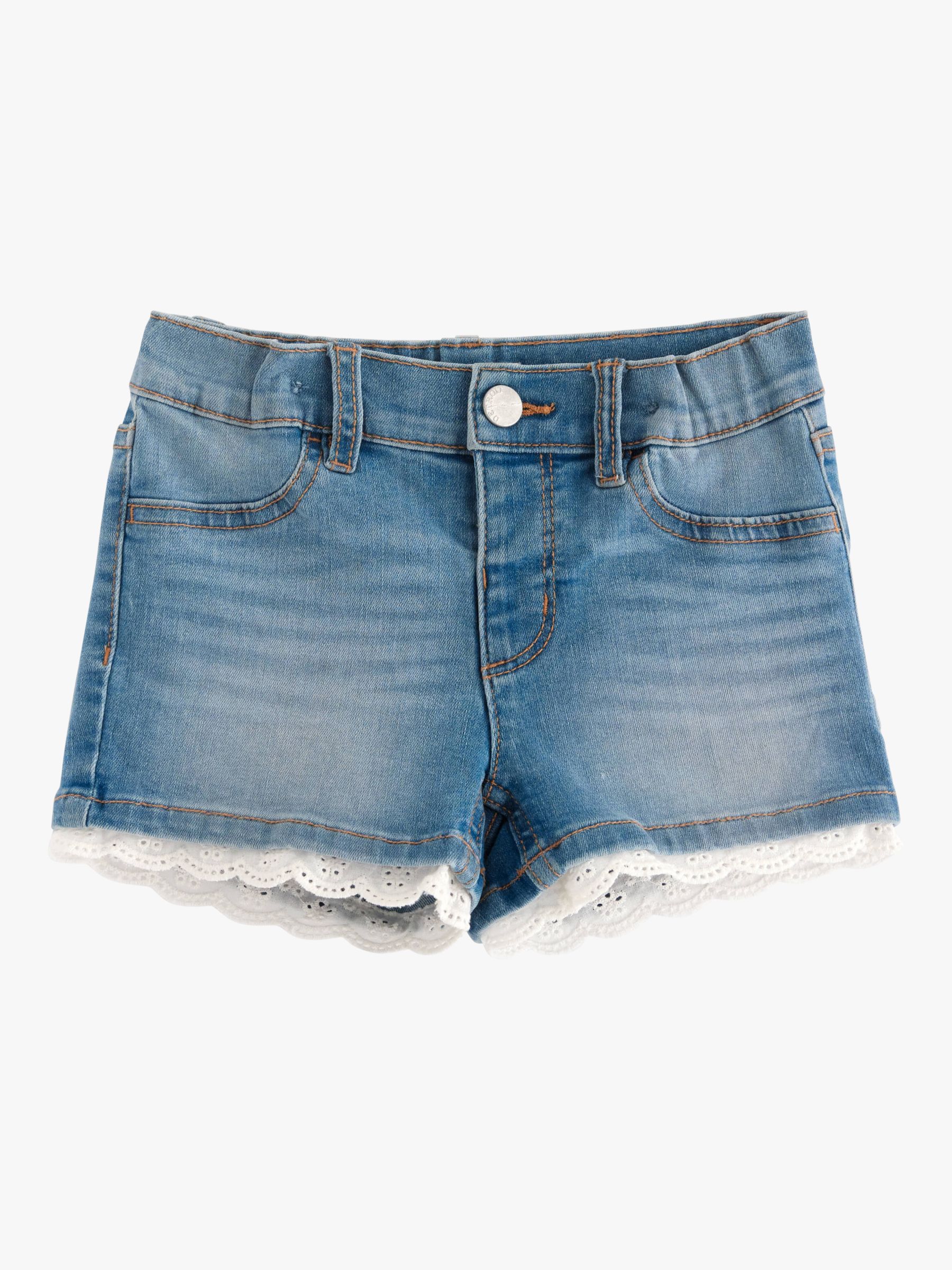 Lindex Kids' Scallop Lace Trim Shorts, Denim, 9-10 years