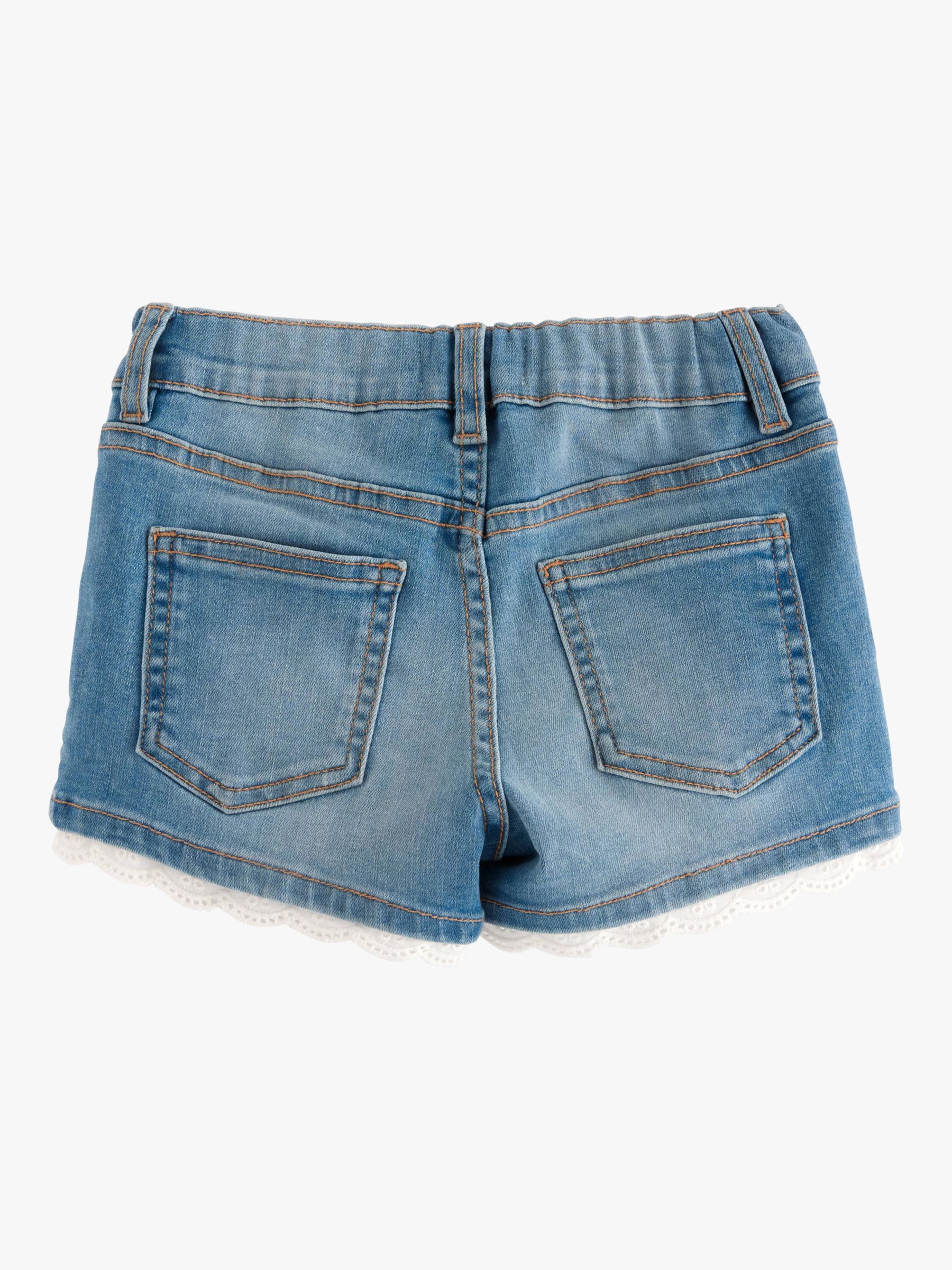 Lindex Kids' Scallop Lace Trim Shorts, Denim, 9-10 years