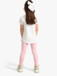 Lindex Kids' Organic Cotton Blend Strawberry Knee Patch Leggings, Light Pink