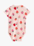 Lindex Baby Organic Cotton Blend Strawberry Print Bodysuit, Light Pink