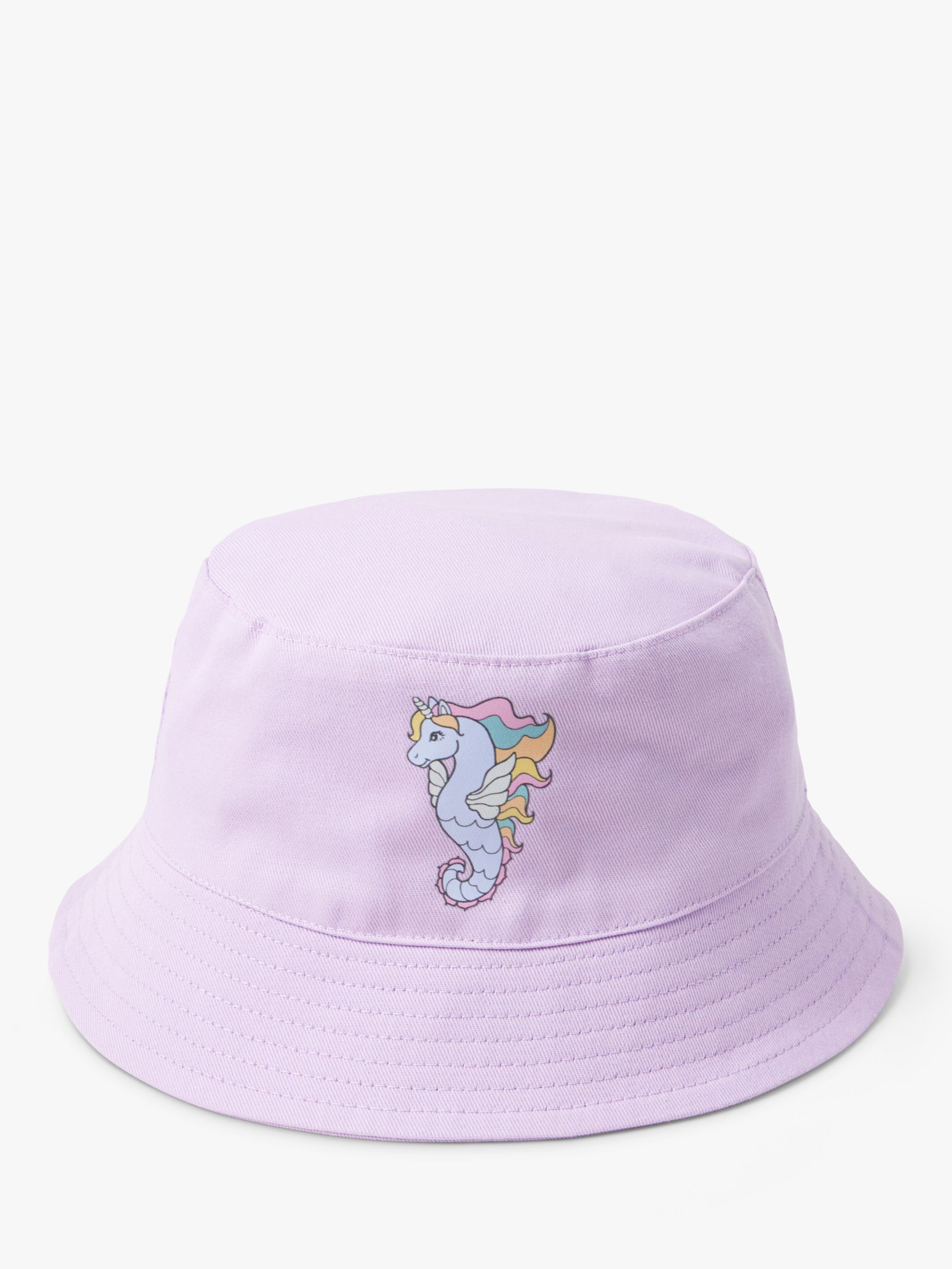 Lindex Kids' Organic Cotton Unicorn Reversible Bucket Hat, Light Lilac, 2-3 years