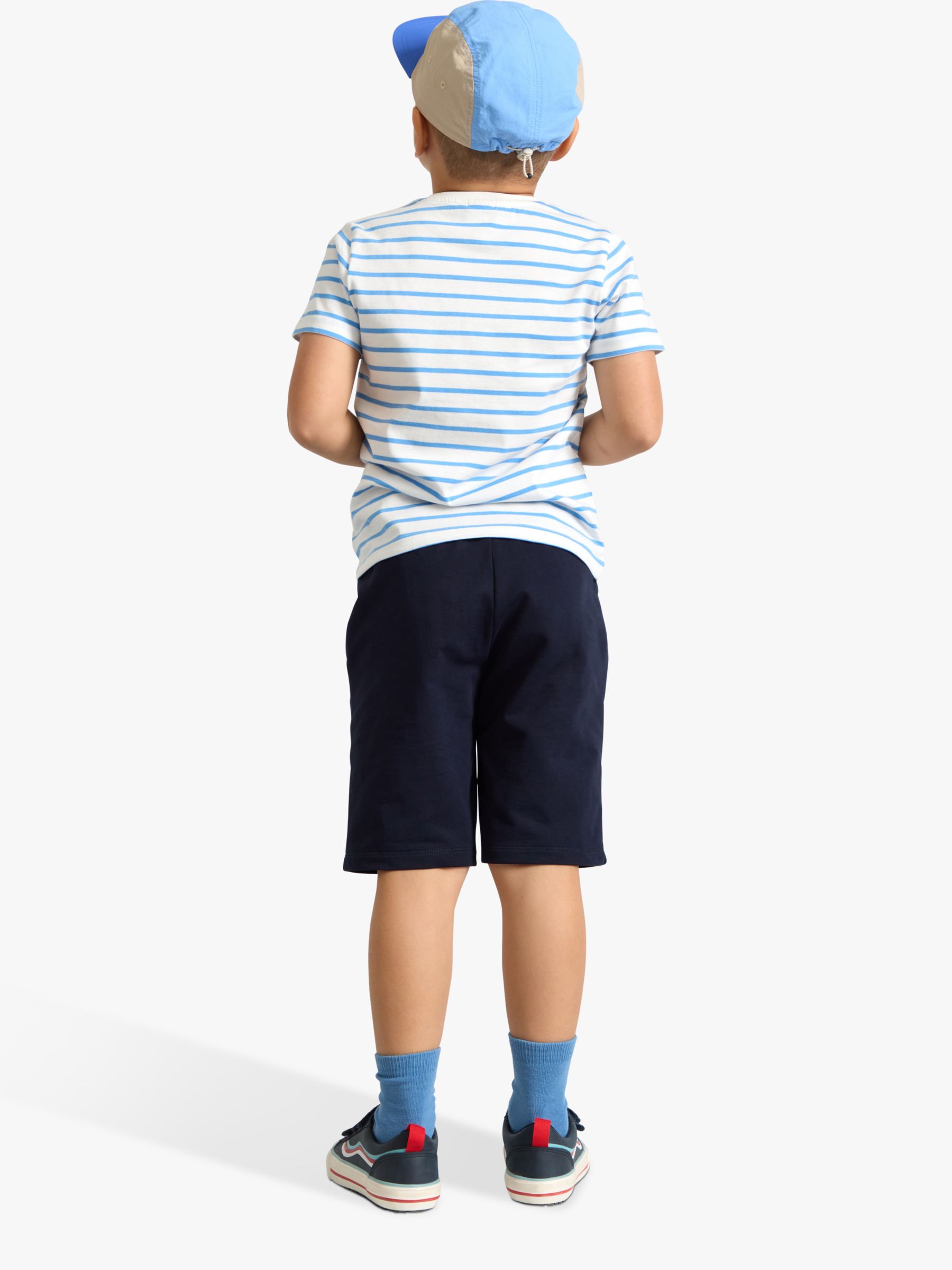 Lindex Kids' Organic Cotton Solid Comfy Shorts, Dark Navy, 2-4 years