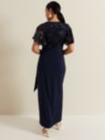 Phase Eight Petite Minty Embellished Bodice Maxi Dress, Navy