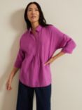 Phase Eight Cynthia Pleat Front Shirt, Magenta