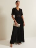 Phase Eight Yasmina Pleated Maxi Dress, Black