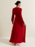 Phase Eight Vila Pleated Maxi Dress, Red