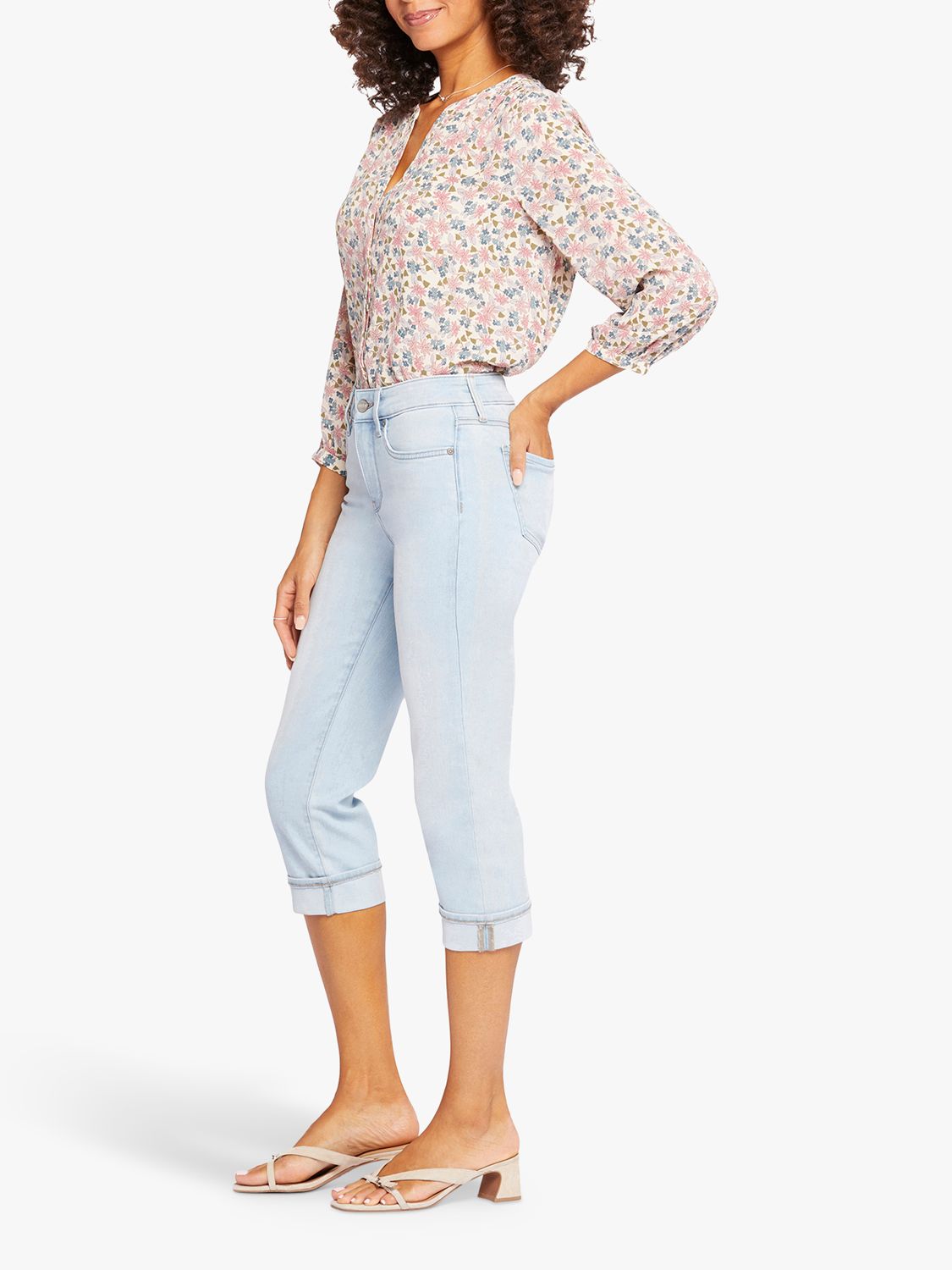 NYDJ Marilyn Straight Crop Jeans In Cool Embrace Denim With Cuffs, Brightside, Brightside, 4
