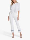 NYDJ Marilyn Straight Ankle Jeans, White/Blue