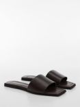 Mango Dalila Leather Sandals, Dark Brown
