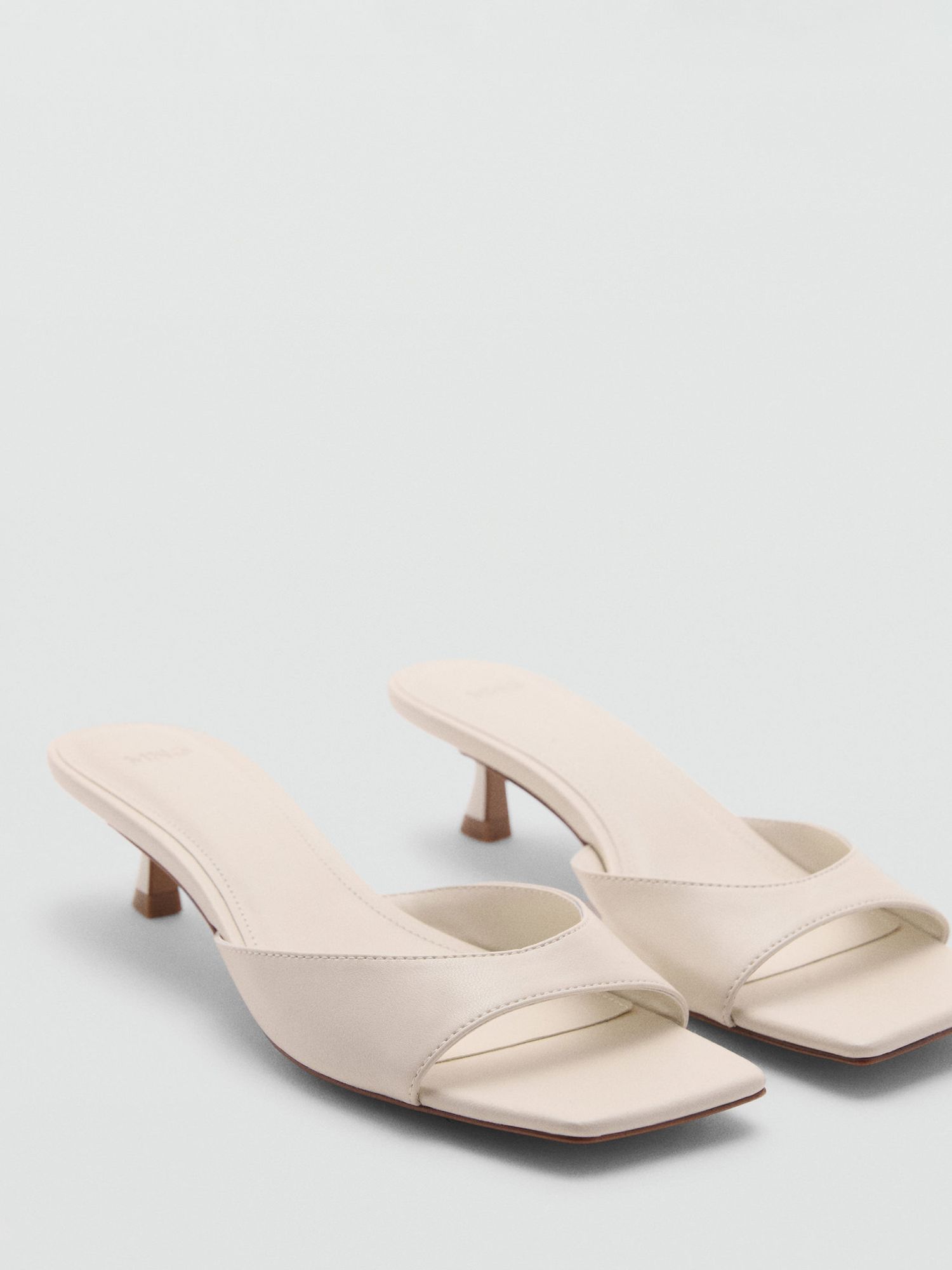 Mango Bibi Heeled Mules, Light Beige, 2