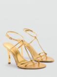 Mango Dina Stiletto Heel Sandals, Gold