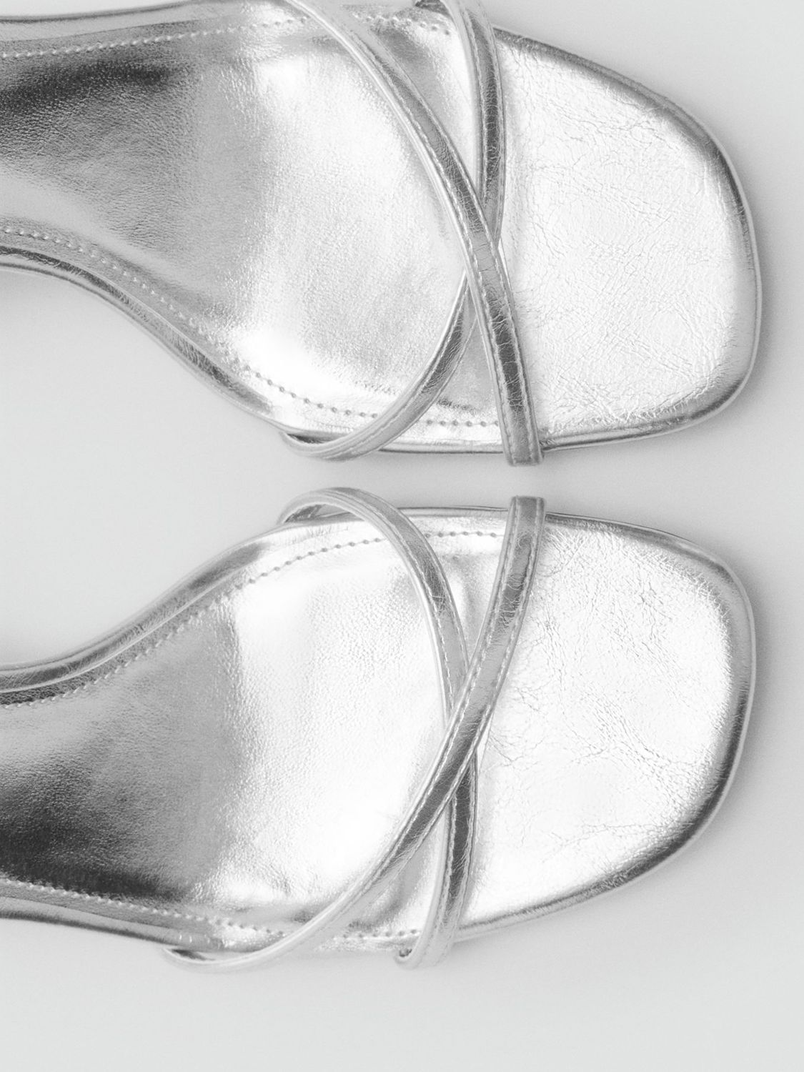 Mango Gaby Block Heel Sandals, Silver, 2