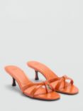 Mango Plane Strappy Heeled Sandals, Orange