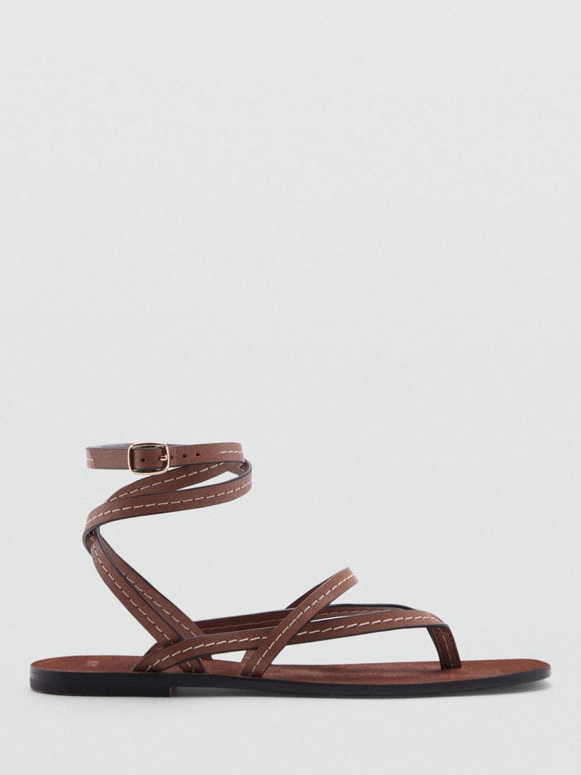 Mango Tiza Leather Sandals, Brown, 2