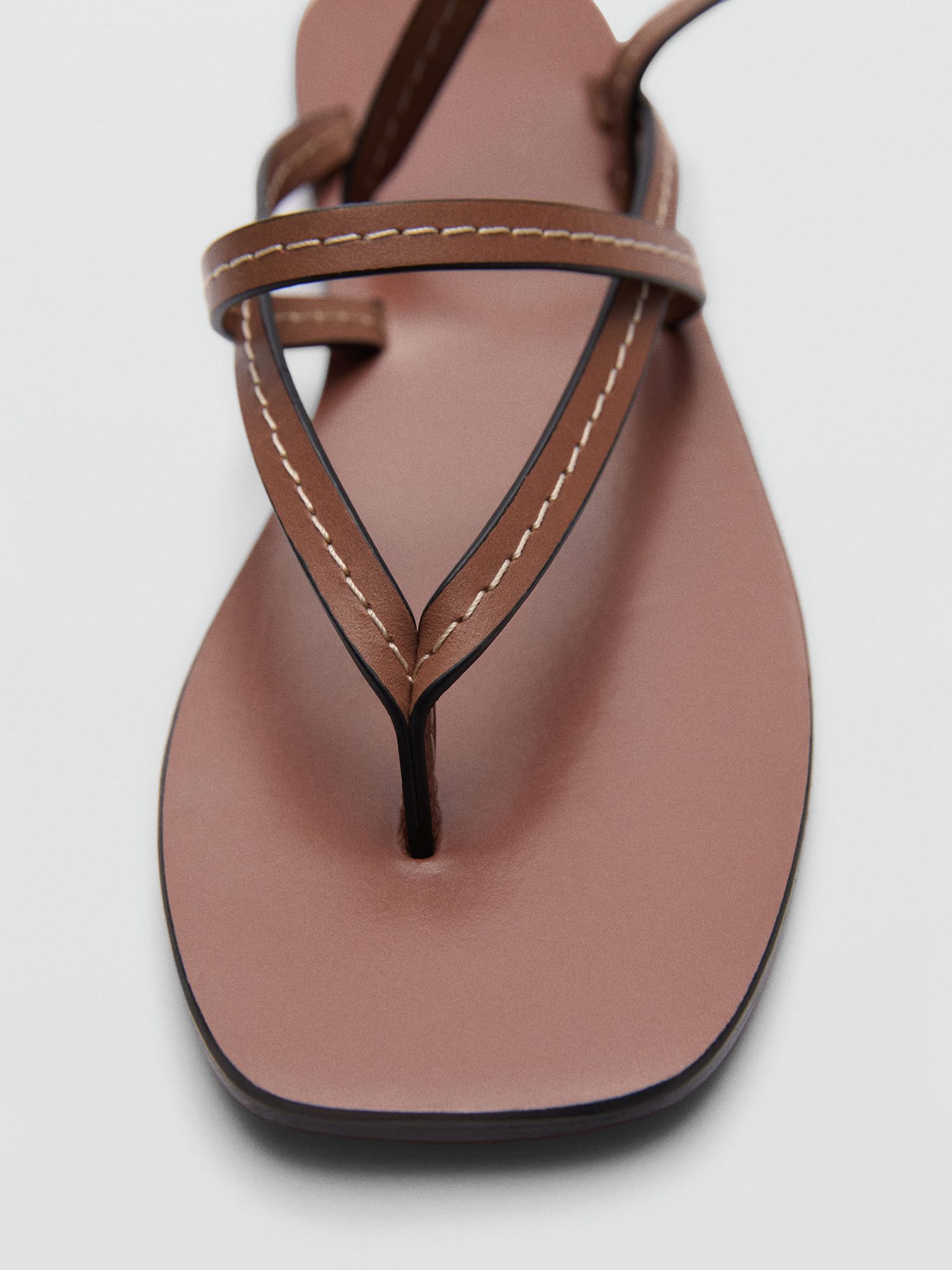 Mango Tiza Leather Sandals, Brown, 2