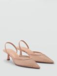 Mango Greta Slingback Court Shoes, Pastel Pink