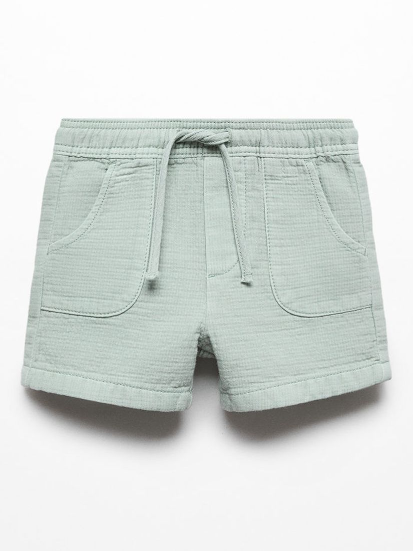 Mango Kids' Theo Drawstring Shorts, Green, 12-18 months