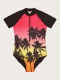 Monsoon Kids' Storm UPF50 Ombre Palm Print Swimsuit, Multi, Multi