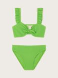 Monsoon Kids' Textured Tie Bow Detail Bikini, Green