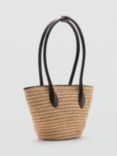 Mango Luis Straw Bucket Bag