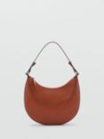 Mango Lago Oval Short Handle Handbag, Medium Brown