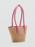 Mango Luis Beach Bag, Natural/Pink