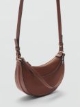 Mango Lago Oval Double Strap Handbag, Medium Brown