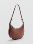 Mango Lago Oval Small Short Handle Handbag, Medium Brown