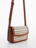 Mango Stripes Crossbody Bag, Medium Brown/Multi