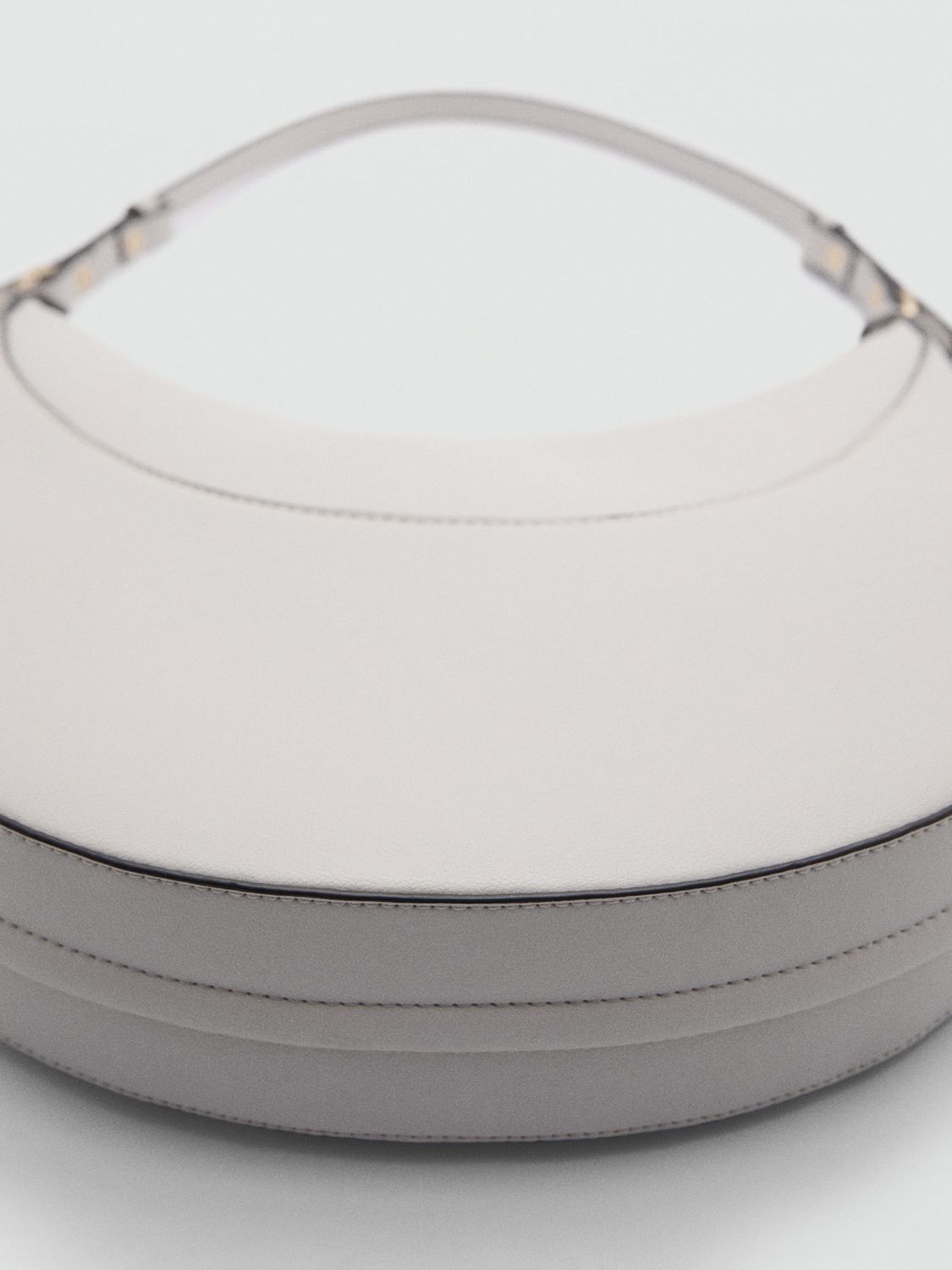 Mango Lago Oval Short Handle Handbag, Light Beige