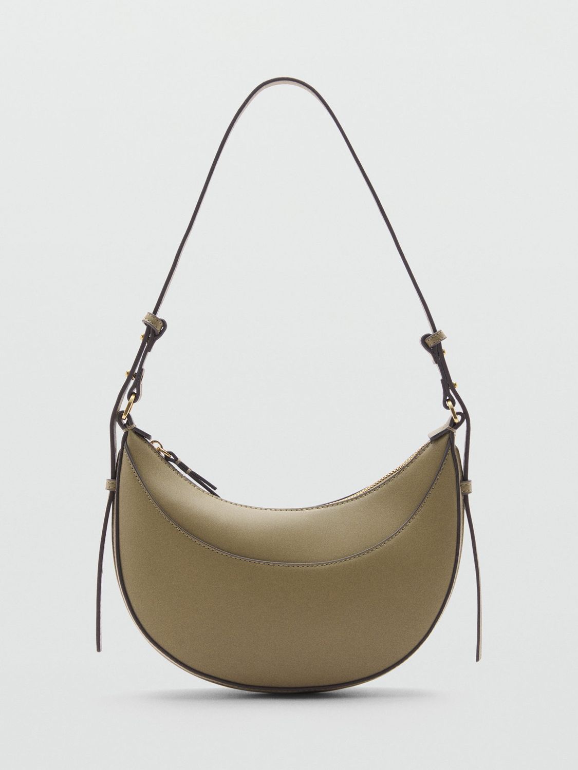 Mango Lago Oval Small Short Handle Handbag, Beige