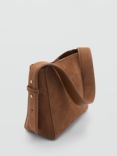 Mango Casa Leather Shoulder Bag, Medium Brown