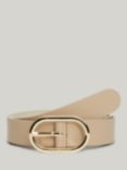 Tommy Hilfiger Chic Oval Buckle Leather Belt, Harvest Wheat