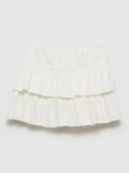 Mango Kids' Sindy Tiered Skirt, Natural White